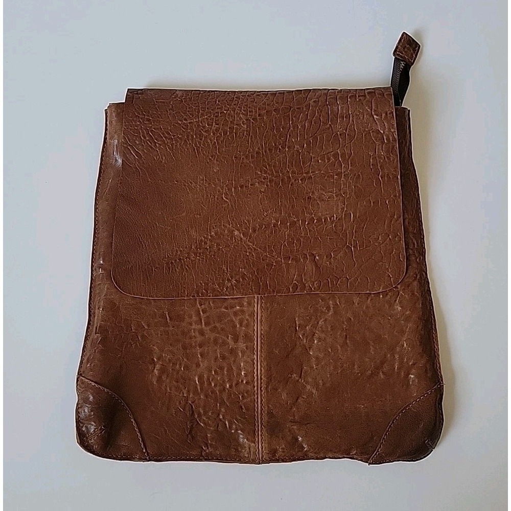 Maxon Collection Flap Clutch Pouch Brown Distressed Italian Leather Boho Chic